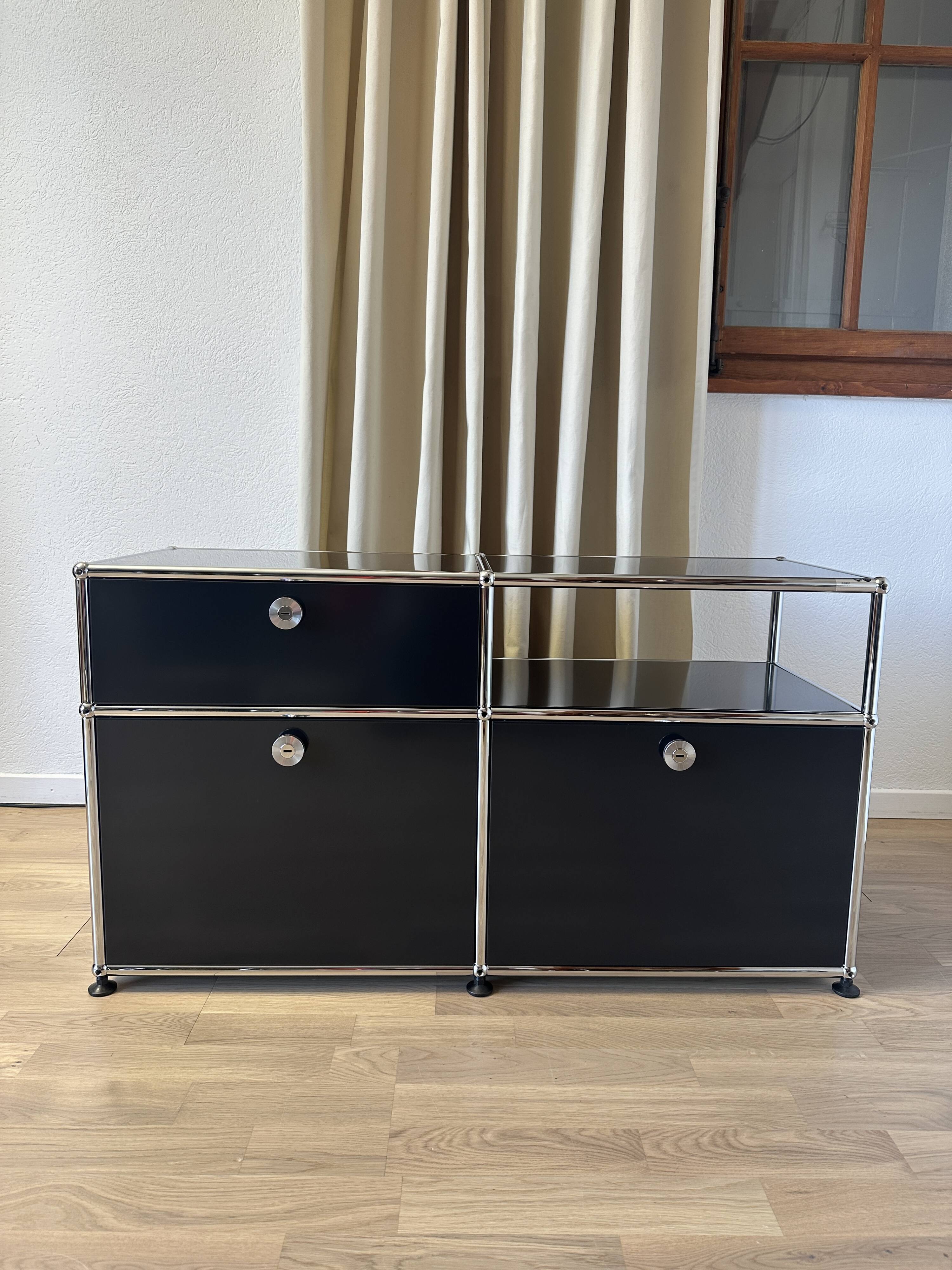 USM Haller chest of drawers in Graphite Black