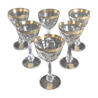 6 glasses of crystal wine Moser, Lady Hamilton collection