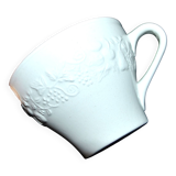 Set of 2 cups molded in opaque Sarreguemines earthenware