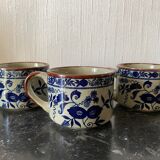 Trio of ceramic coffee cups