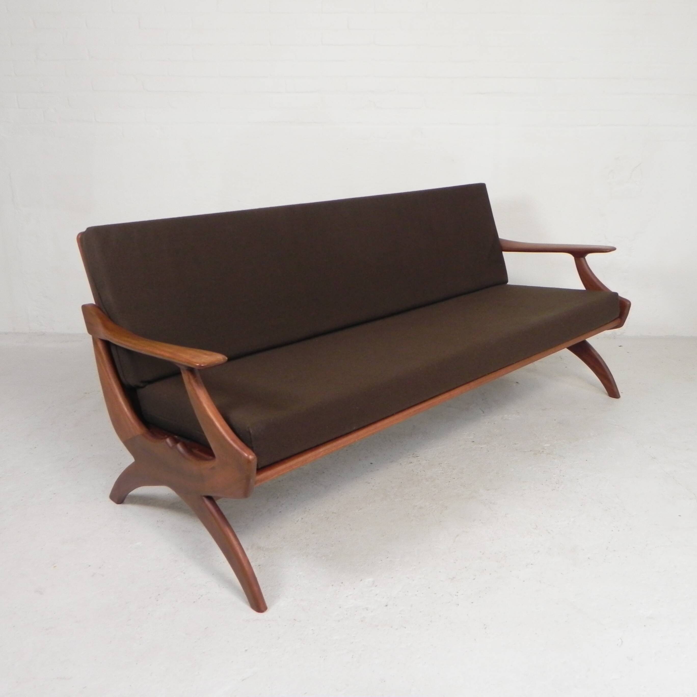 Three-seater teak sofa from De Ster Geldermalsen Gelderland, 1960s.