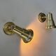 Pair of vintage adjustable wall lights in solid brass, France 1970s