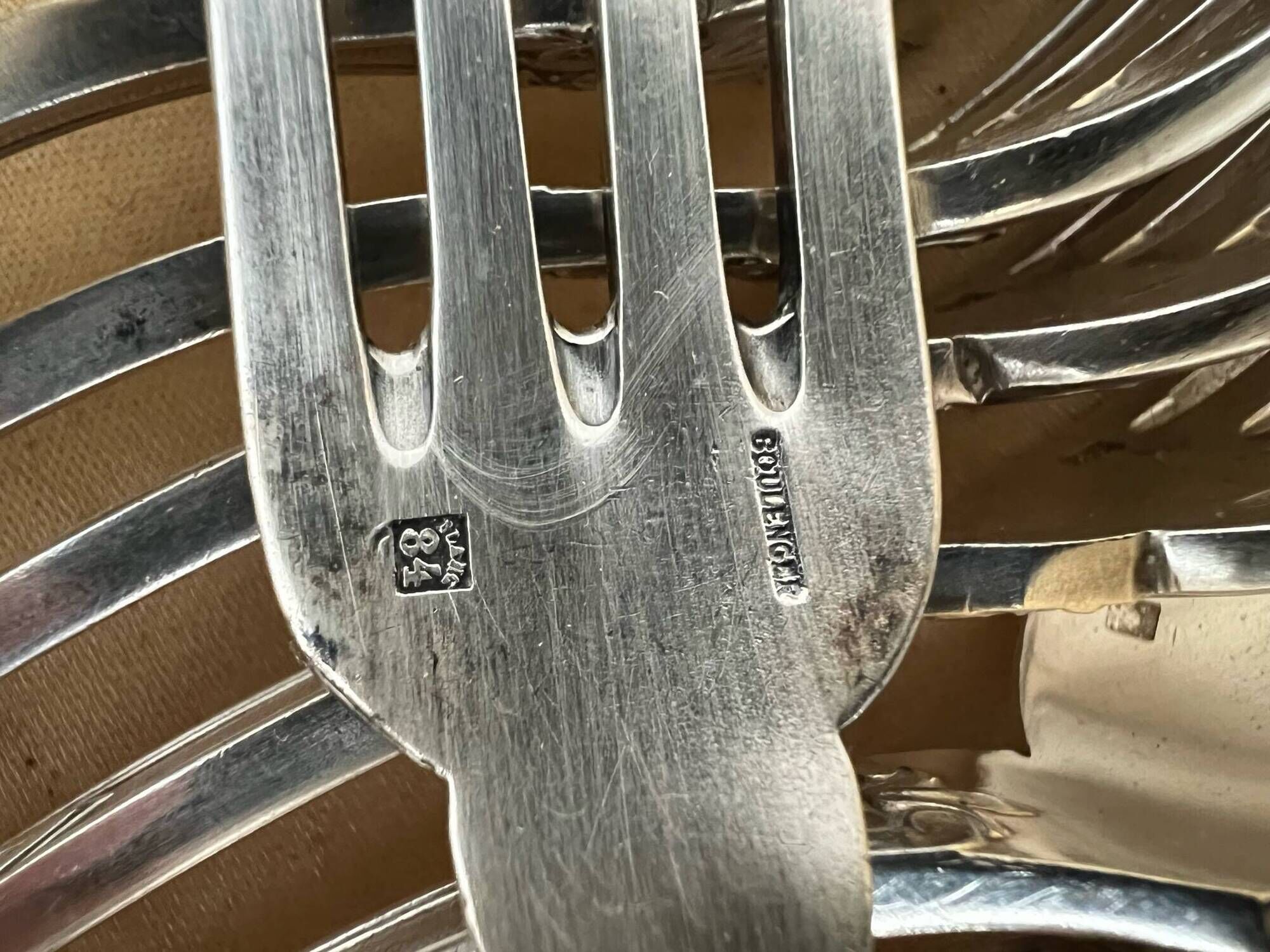 23-piece cutlery set by Boulenger, silver-plated metal with hallmarks.