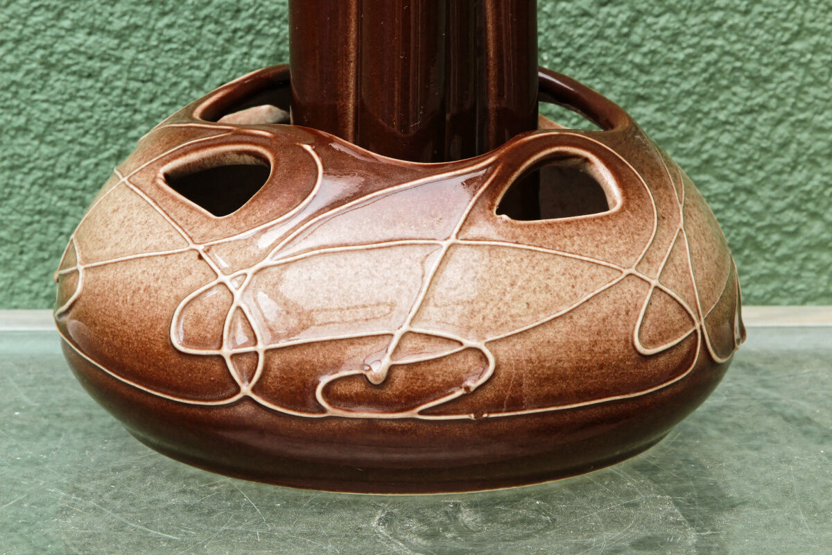 Ceramic vase, flower holder, ikebana, signed, 1960s
