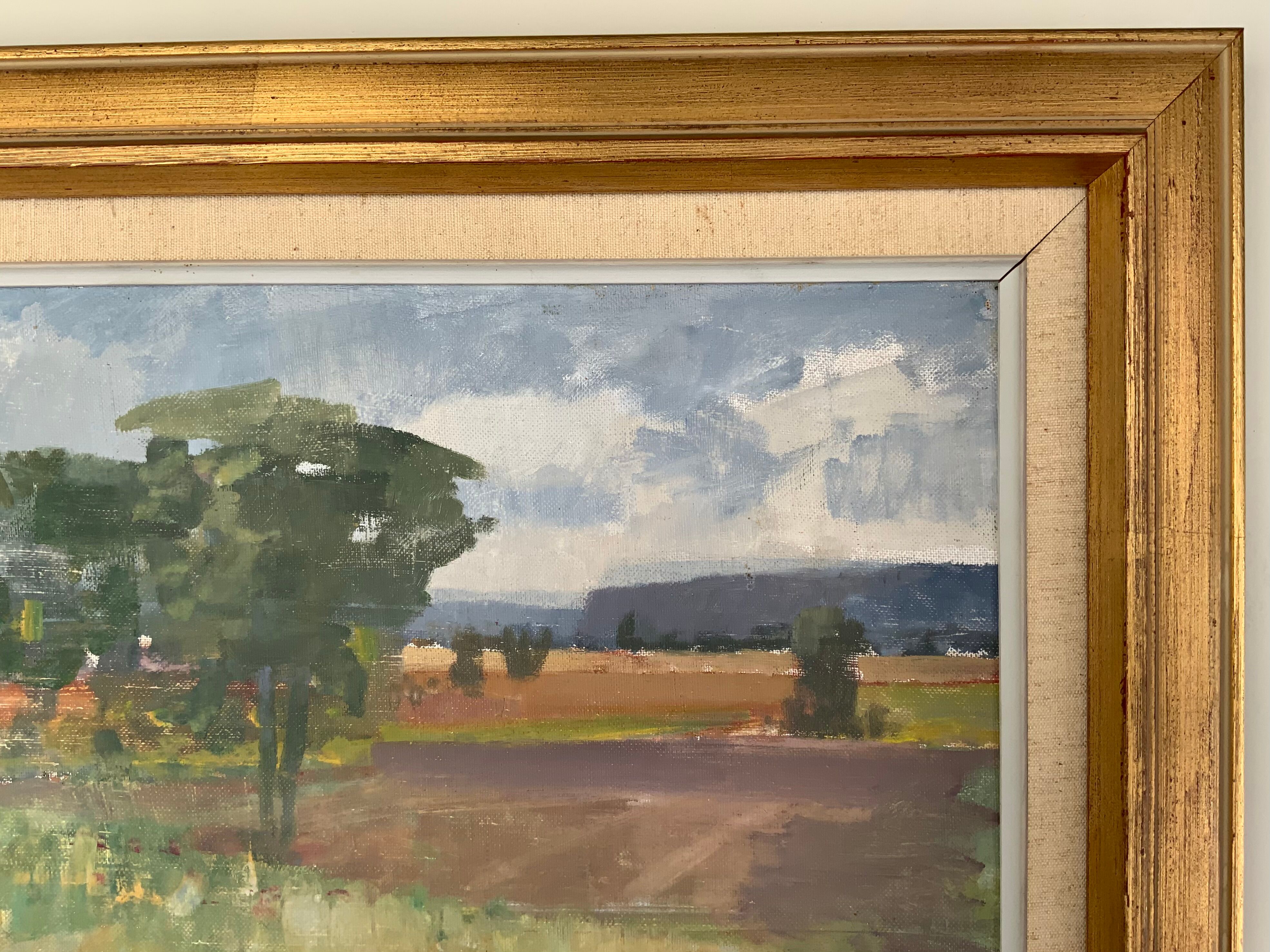 Swedish Modernist Landscape Oil Painting 1960s