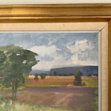 Swedish Modernist Landscape Oil Painting 1960s