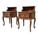 Two oak bedside tables.