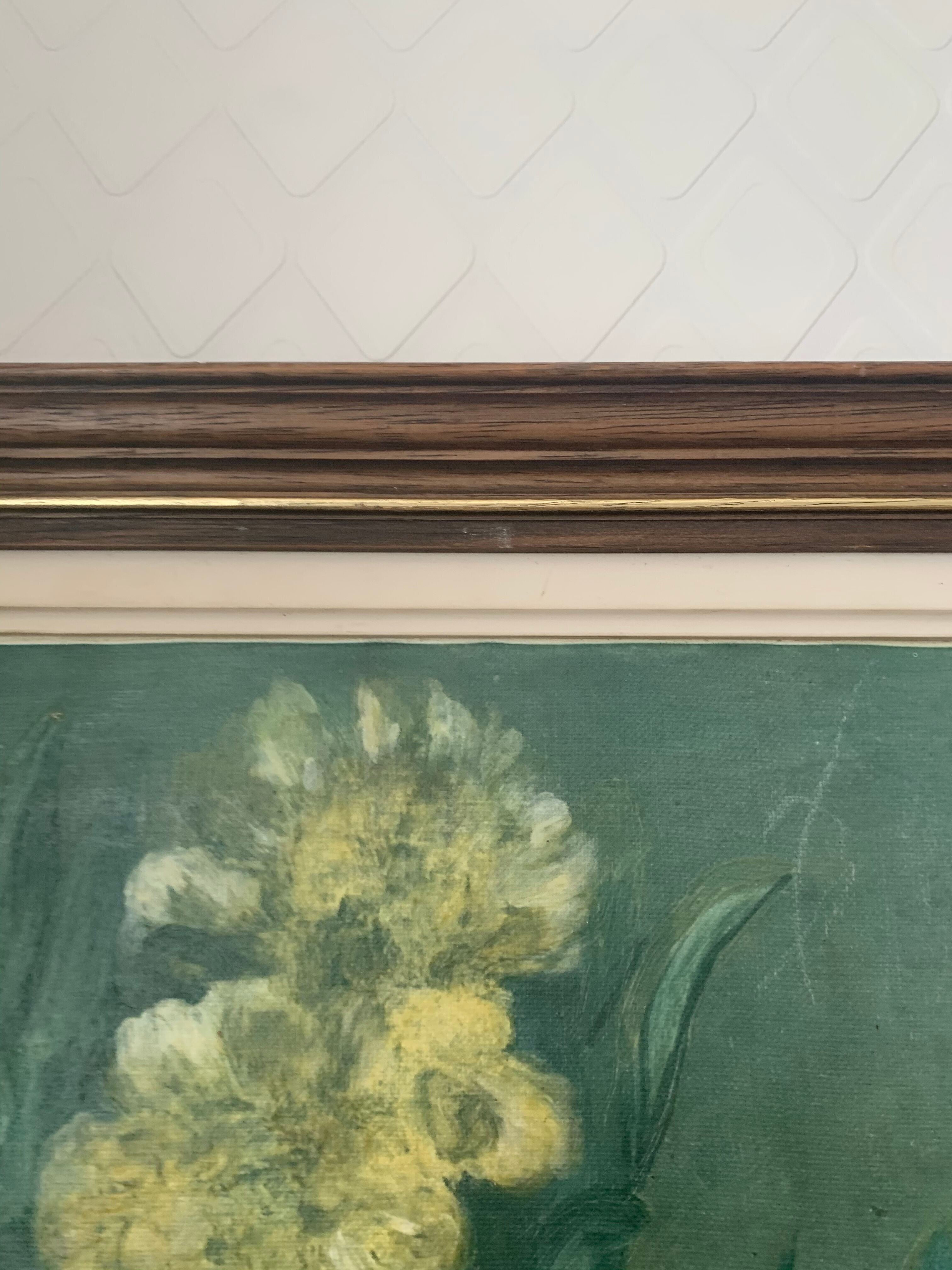 Oil on canvas peonies 1950