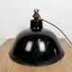 East German Black Enamel Factory Light by LBD Veb Leuchtenbau Dresden, 1950