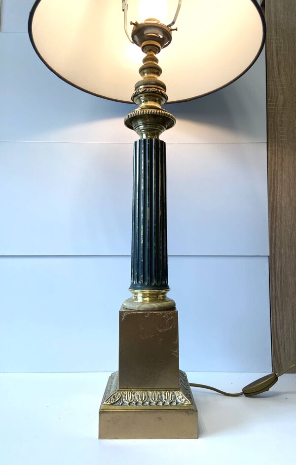 Lampe carcel bronze doré & laiton epoque début 1800 empire france
