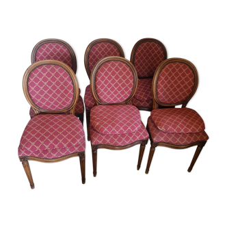 6 chaises médaillon