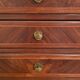 Bedside table of the 18th Louis XV period in marquetry and marble