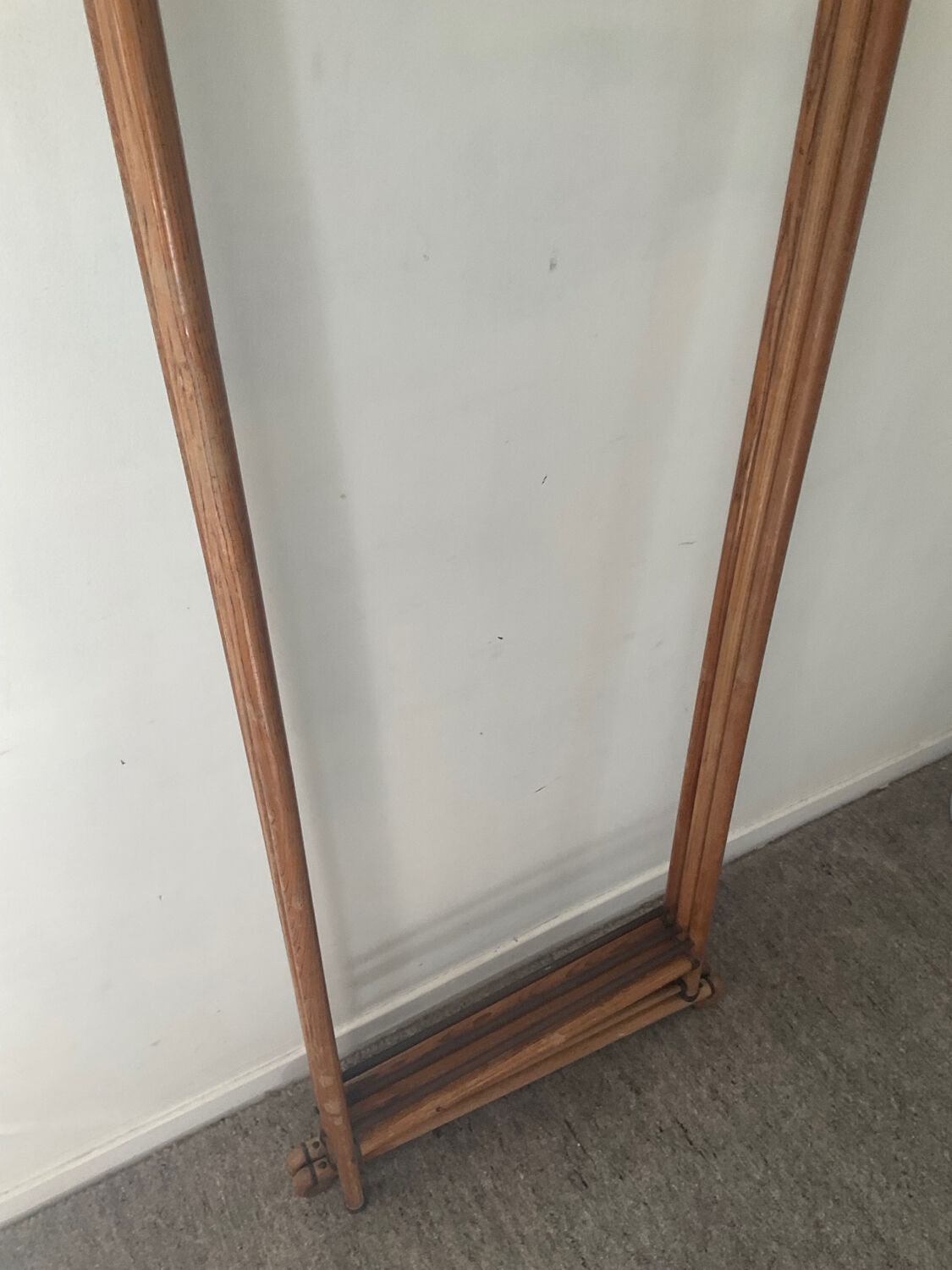 Paravent vintage des années 60 en bois et rotin