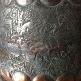 Bougeoir antique en cuivre d'art islamique