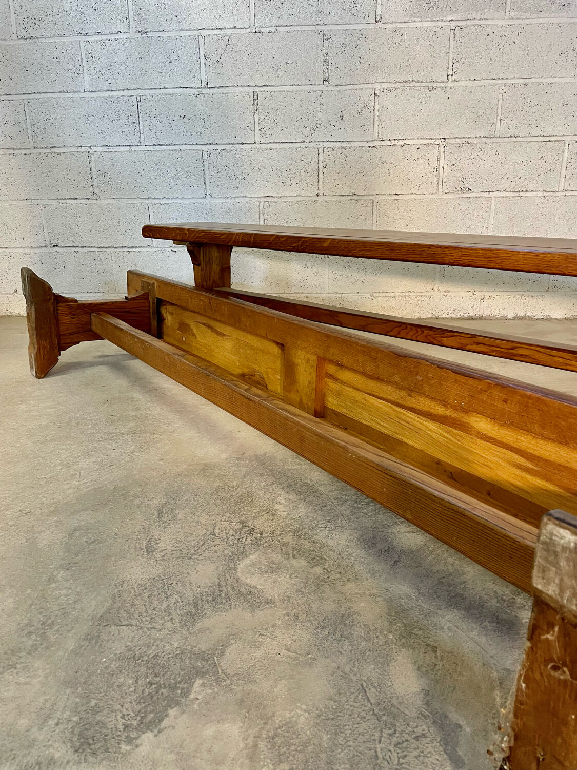 Pair of solid oak benches