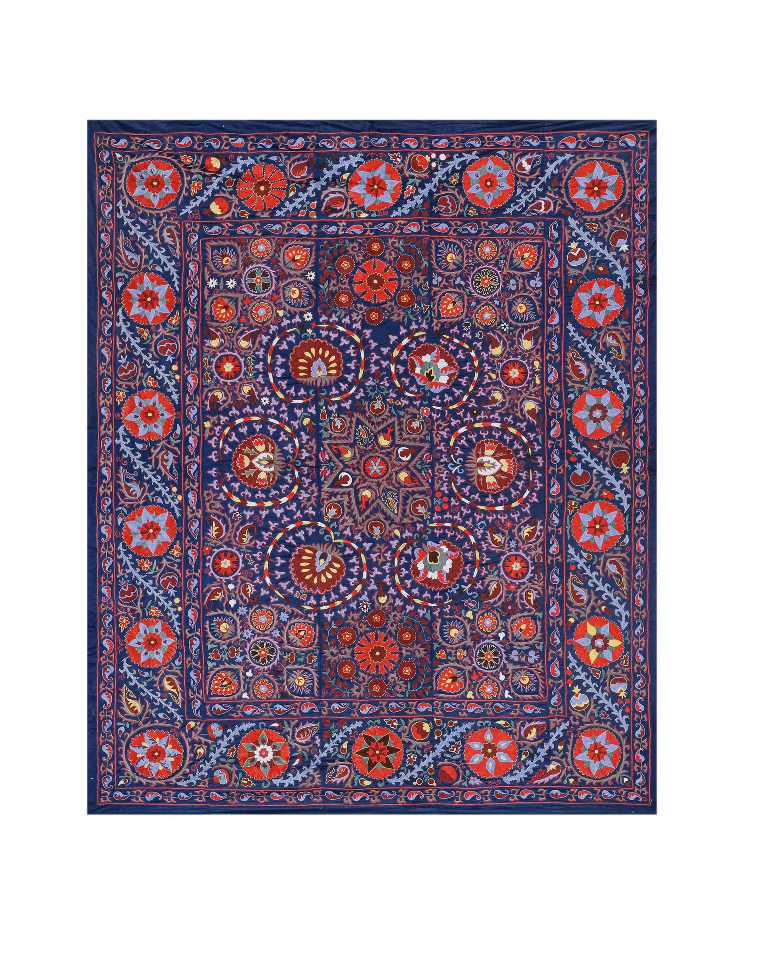 Hand knotted rug, vintage Turkish rug 245x303 cm