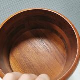 Beautiful wooden bowl in teak from Danish Kjeni 1950s.