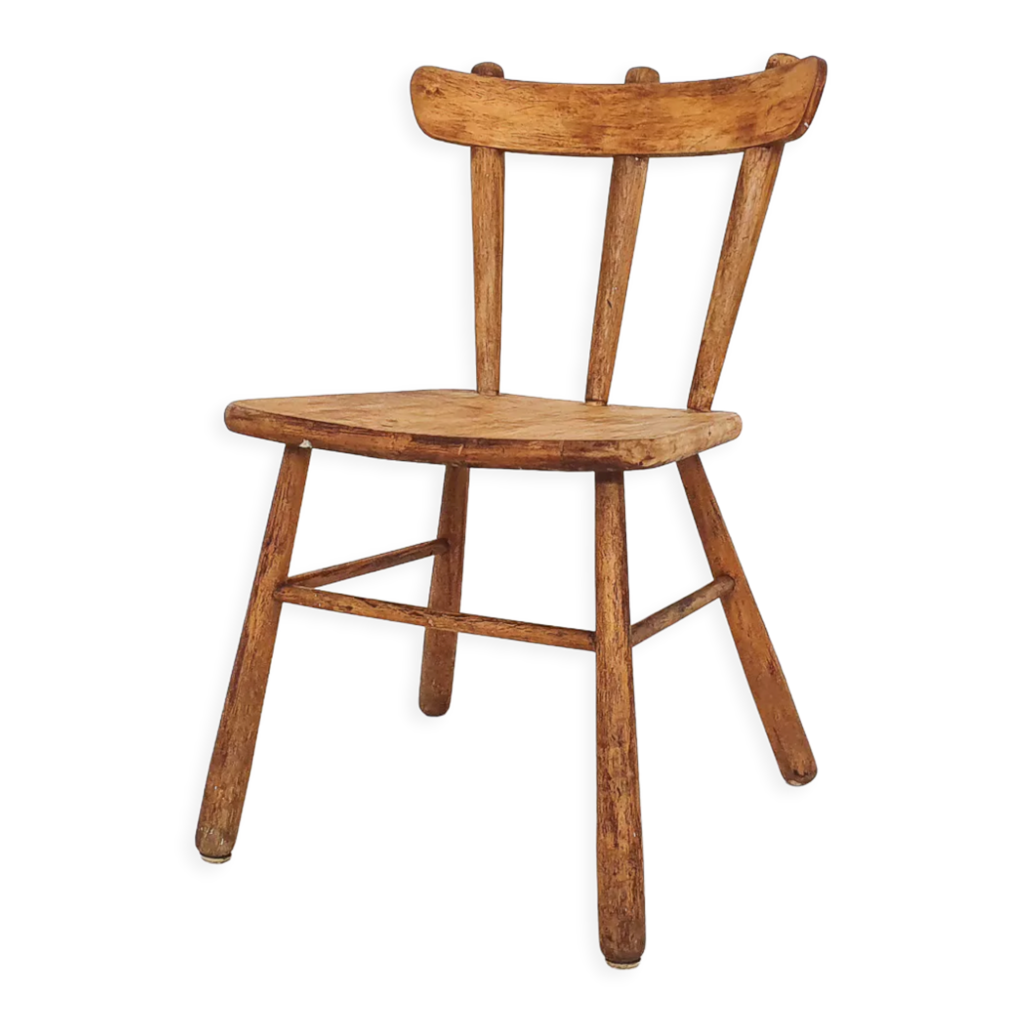 Scandinavian birchwood spindle back chair in the style of Ingvar Hildingson, Sweden 1950's