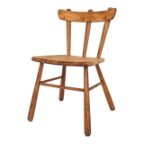 Chaise à dossier en fuseau scandinave en bouleau dans le style d’Ingvar Hildingson, Suède Années 1950
