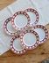 6 flat plates Badonviller ironstone with red geometric decoration