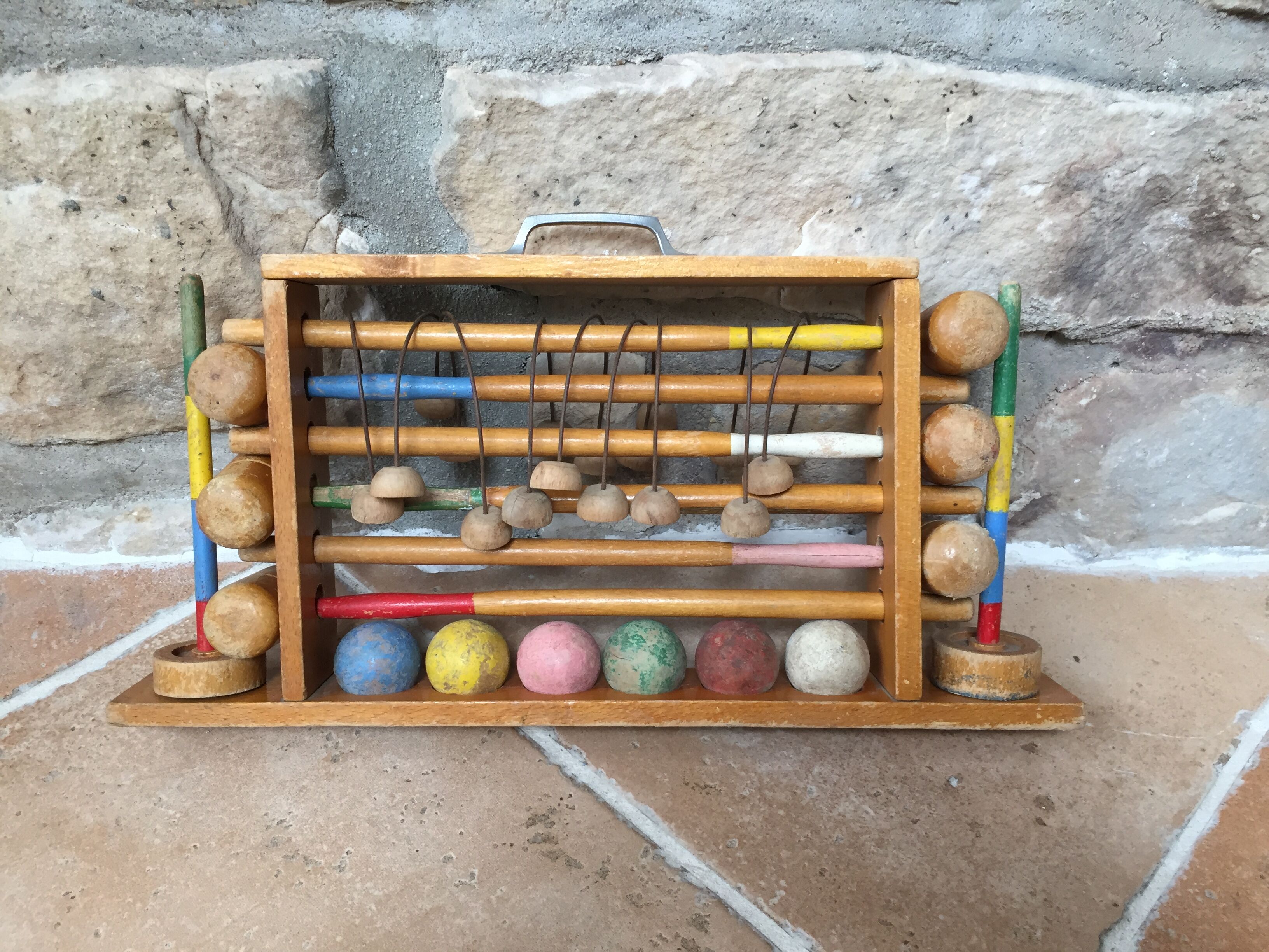 Jeu de croquet de salon vintage