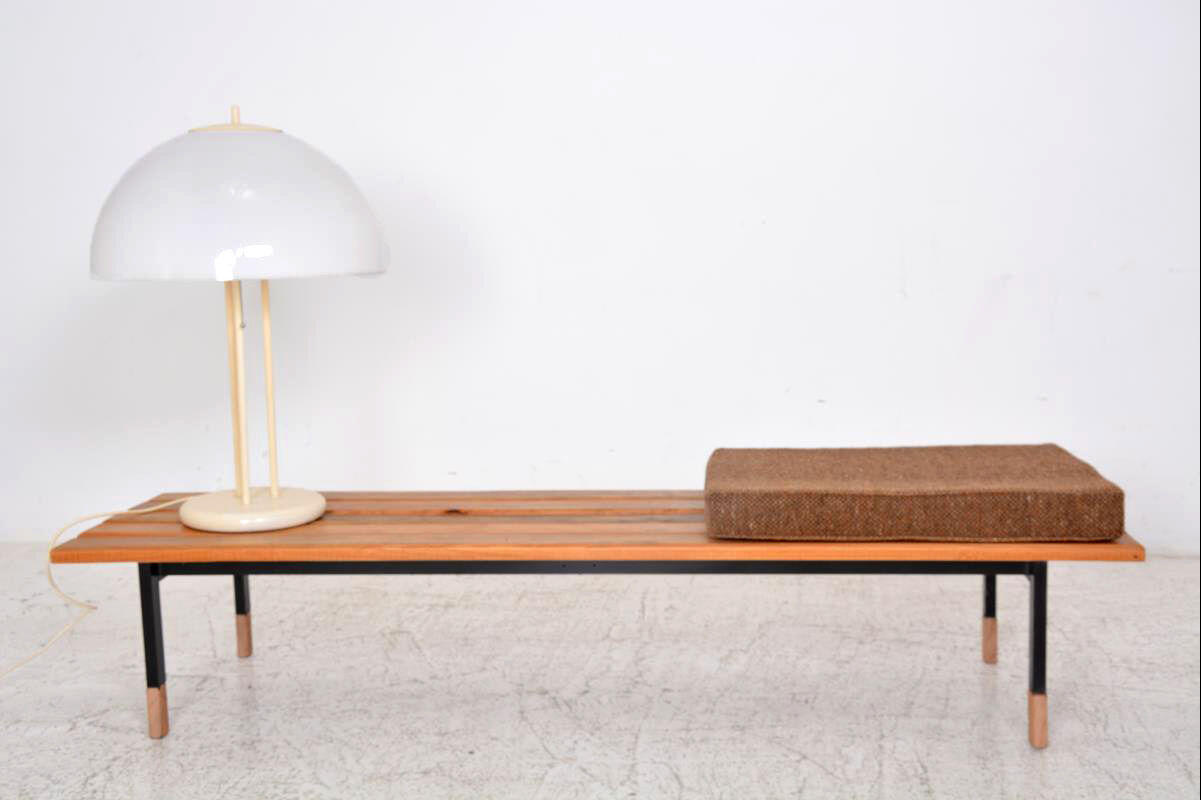 Slatted bench dating from the 60s