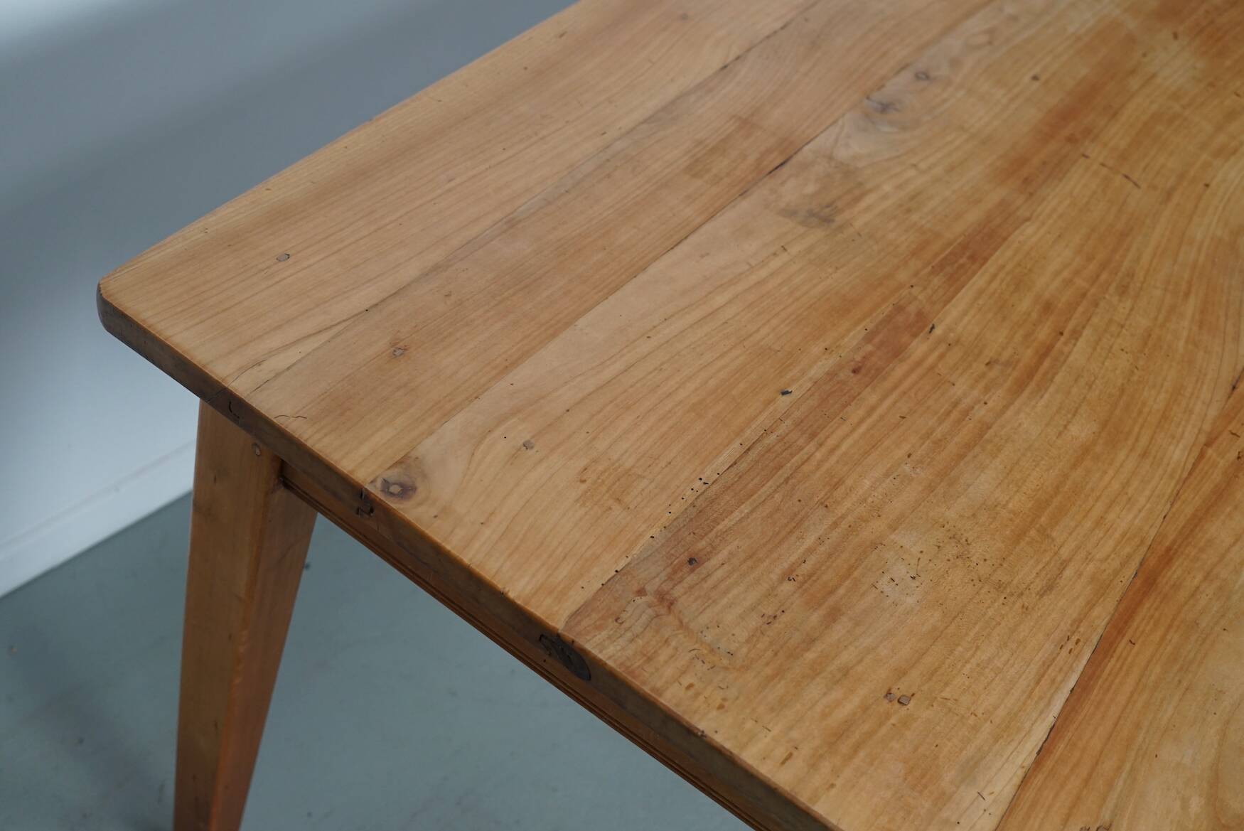 Vintage Cherry 20th Century French Rustic Farmhouse Dining Table