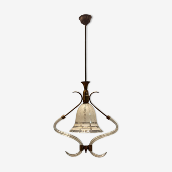 Italian Art Deco Murano Glass Pendant Lamp