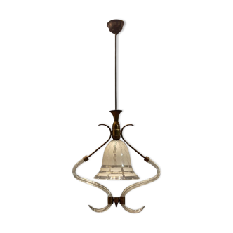 Italian Art Deco Murano Glass Pendant Lamp