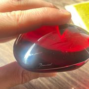Baccarat red heart “amor” in crystal, stamped paperweight