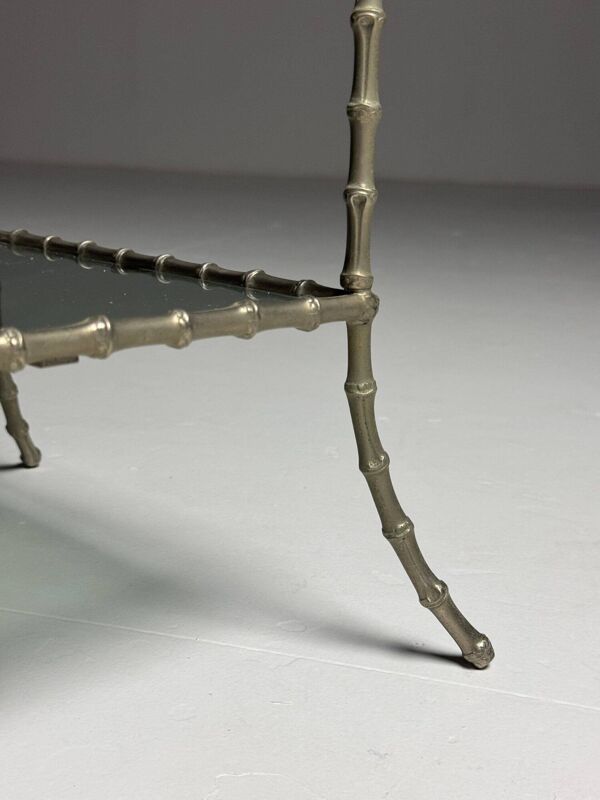Table d'appoint en métal imitation bambou