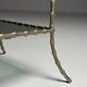 Faux bamboo side table metal