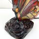 Stained glass butterfly lamp