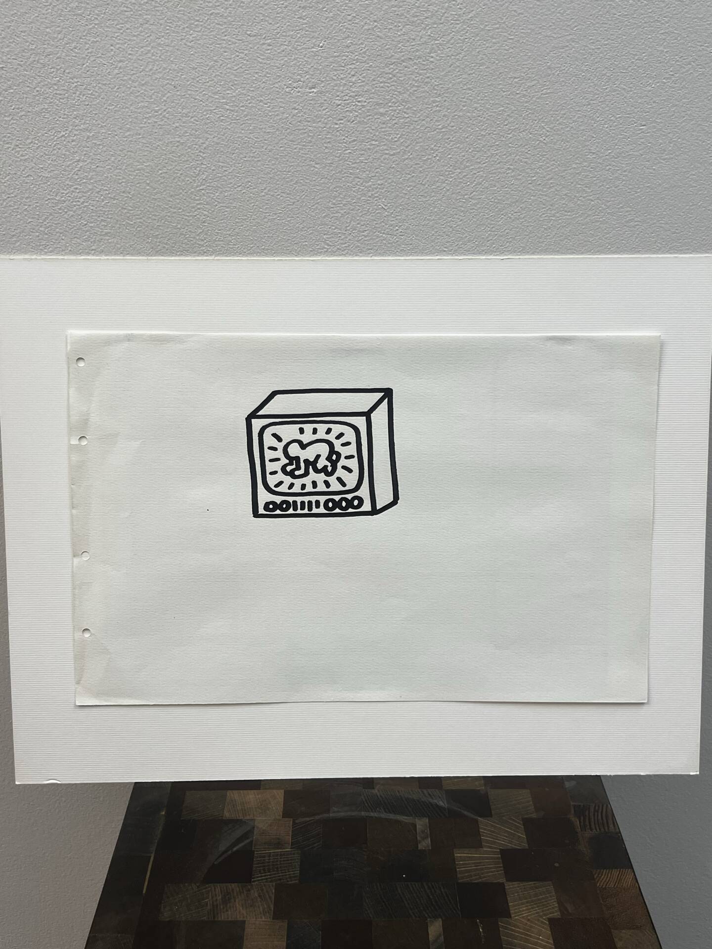 Dessin au feutre pop art attribué à Keith Haring