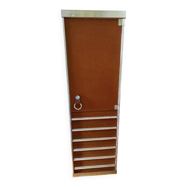 armoire Guido Faleschini pour Hermès - années 70 - aluminium & feutr