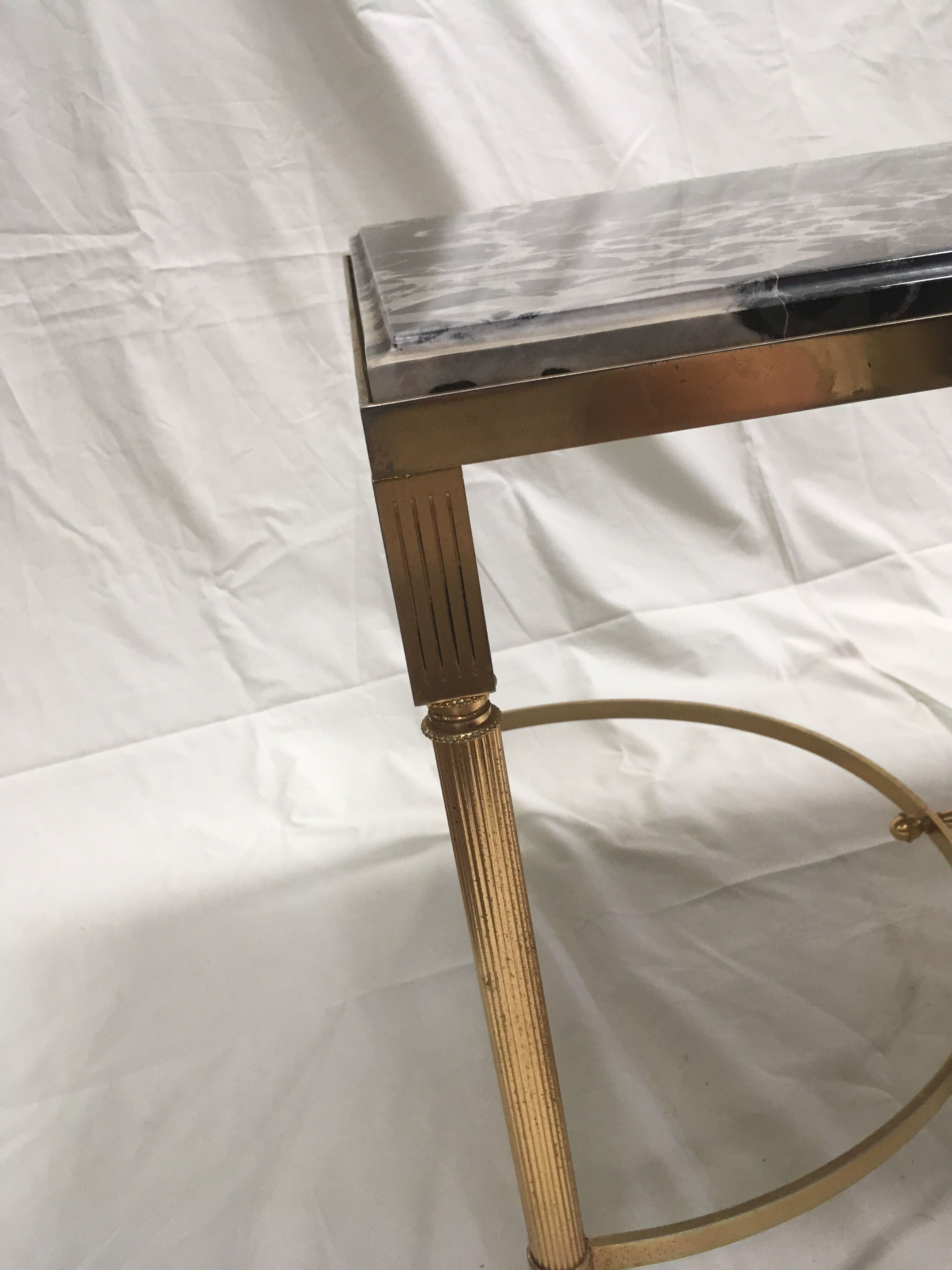 Brass coffee table and marble neoclassical