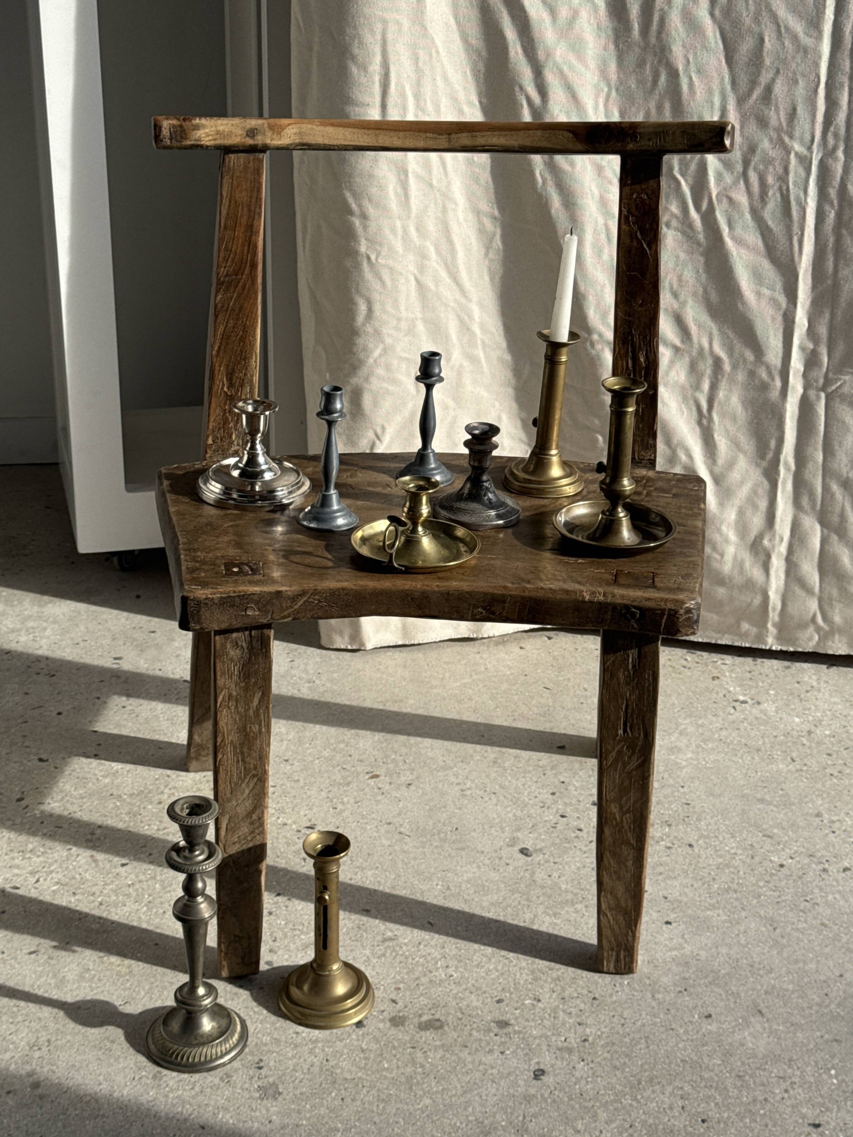 Large antique silver-plated candlestick H29 D10.5