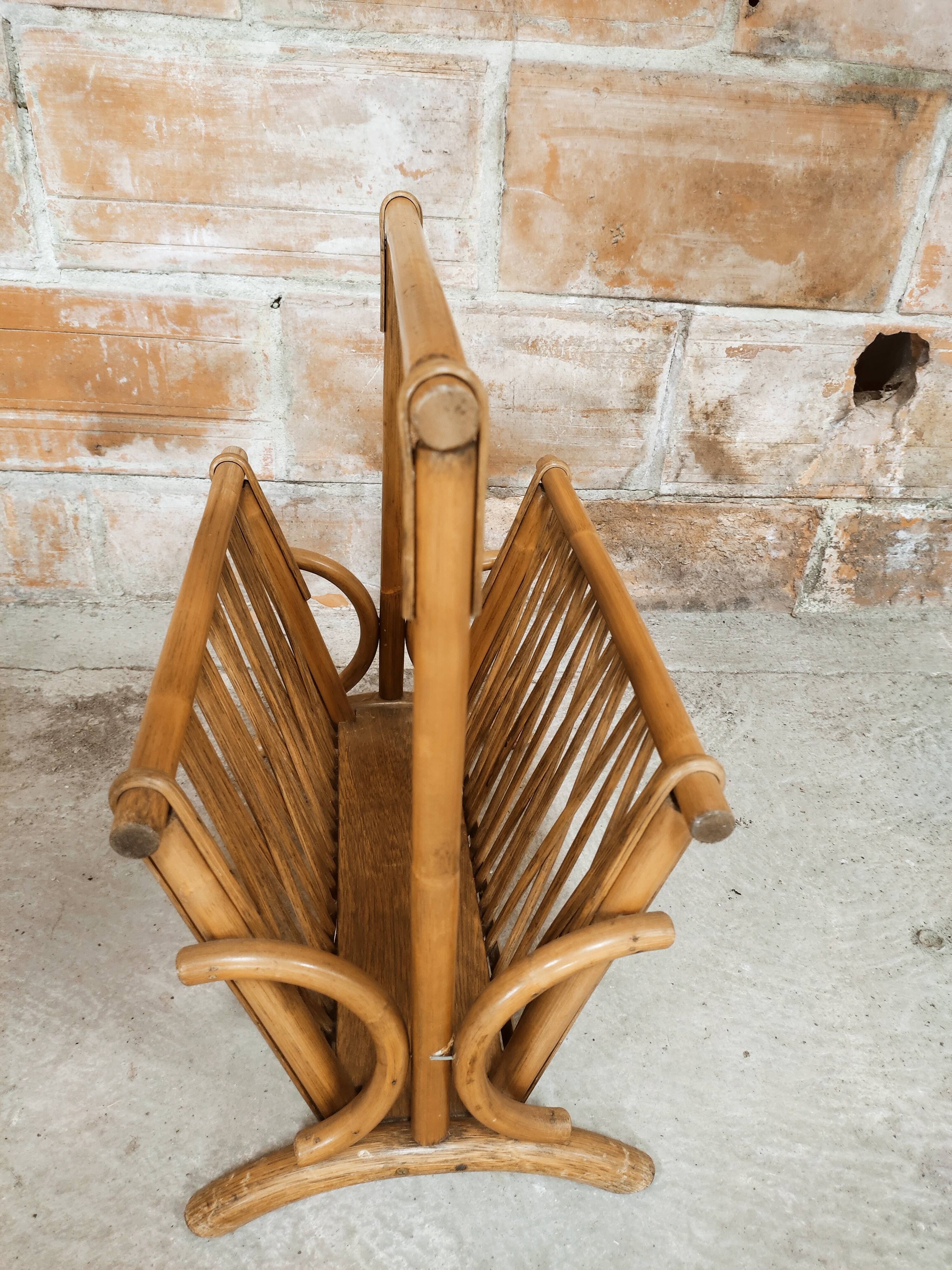 Bamboo magazine holder