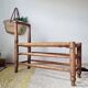Turned wooden bench and straw - 1950s