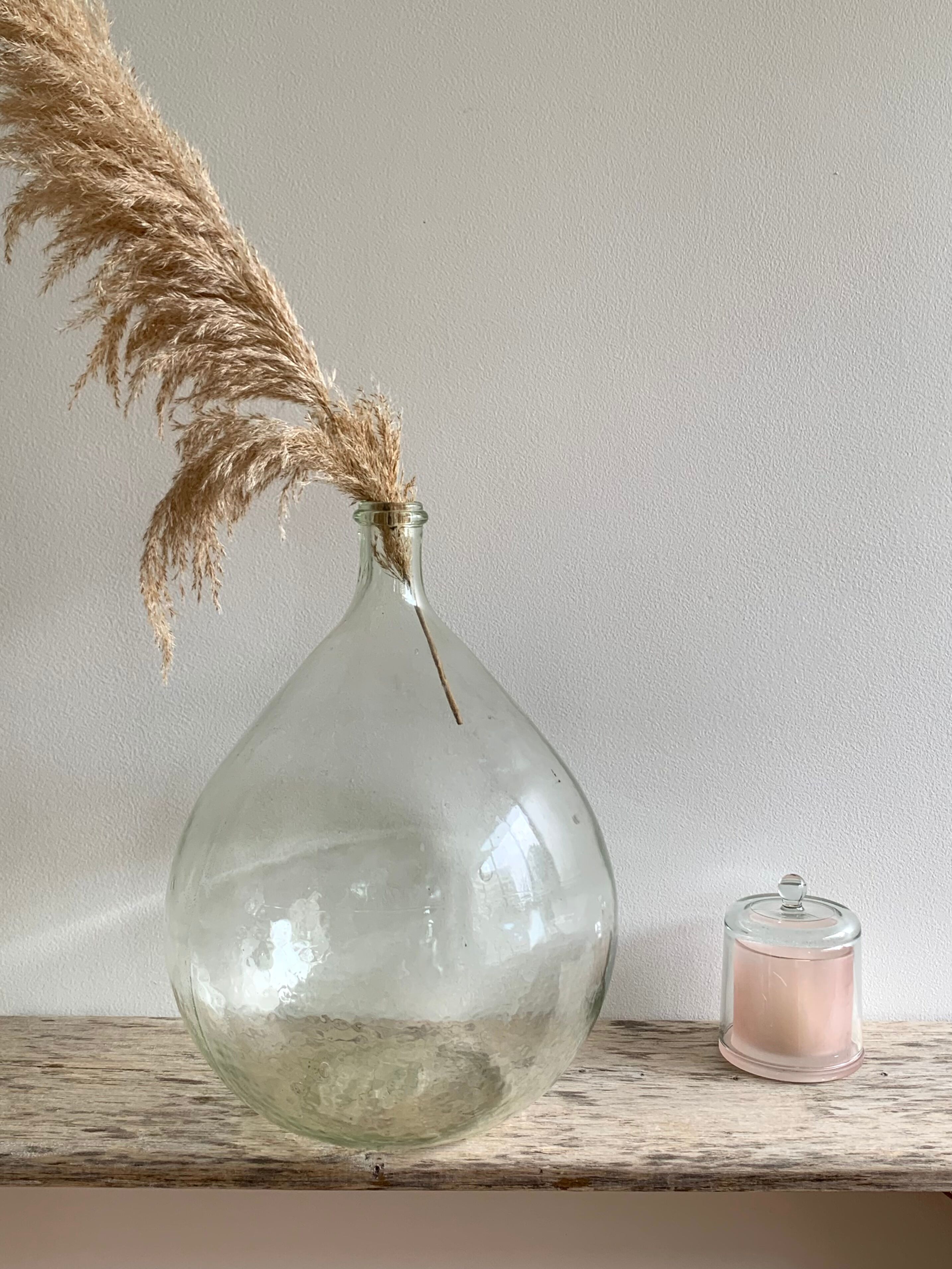 Dame-jeanne ancienne en verre transparent 15 litres