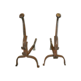 Pair of wrought iron chenets