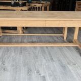Large farmhouse table in raw solid oak