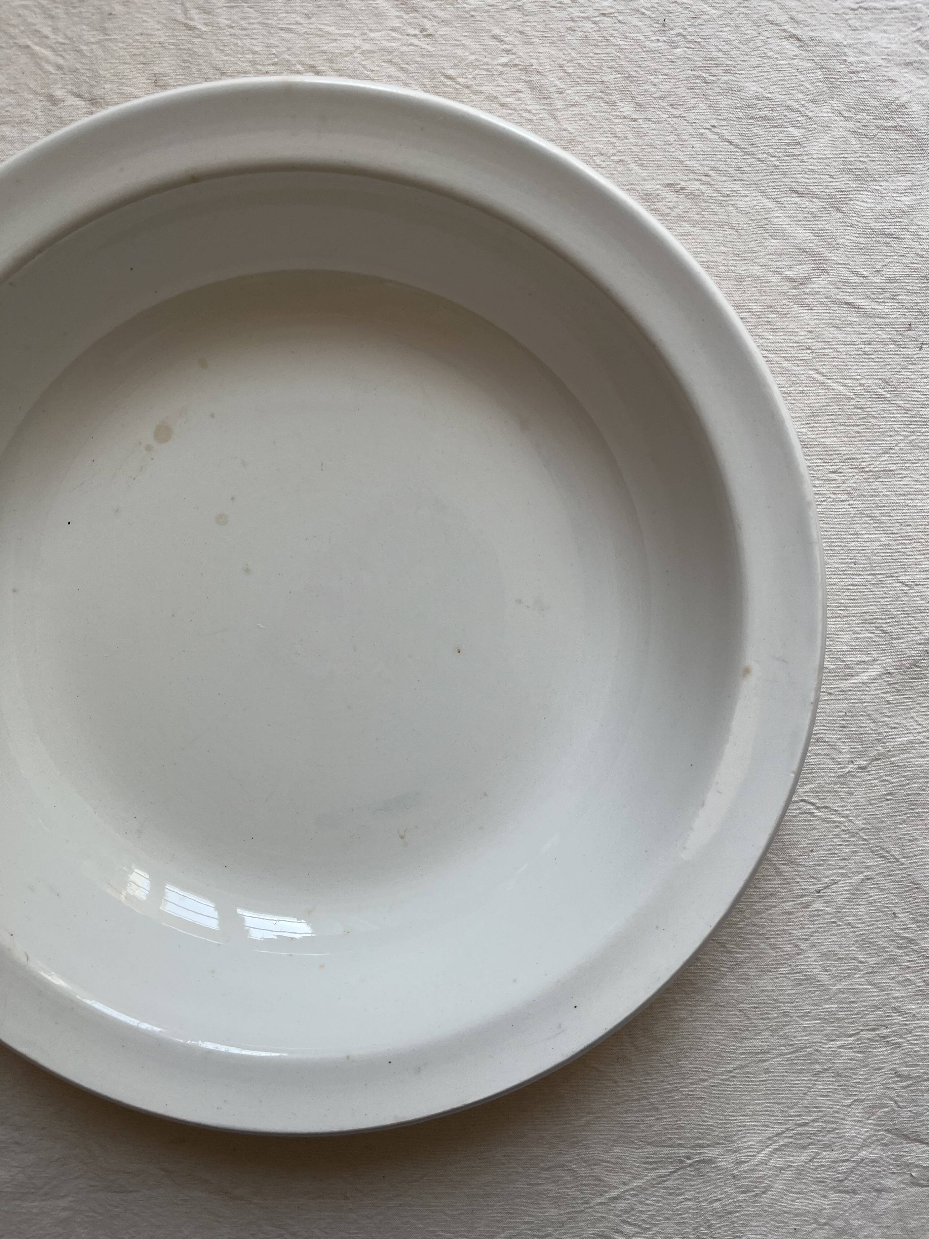 Hollow dish in ivory iron earth Digoin Sarreguemines