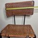 Bar stool in steel and braided wicker, design of the 50s, 92 cm