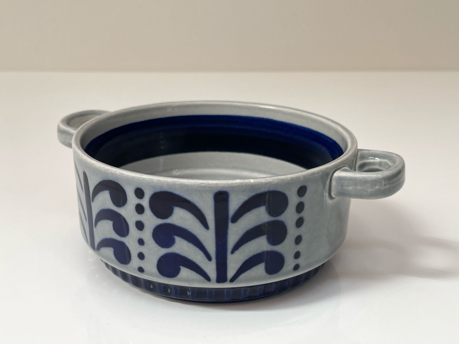 Small ear bowl Boch vintage blue and grey