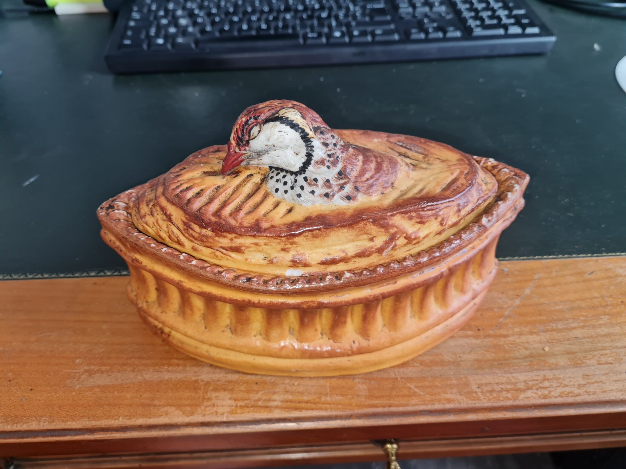 Painted terracotta terrine
