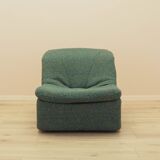Green armchair, Italian design, 1970s, made in Italy