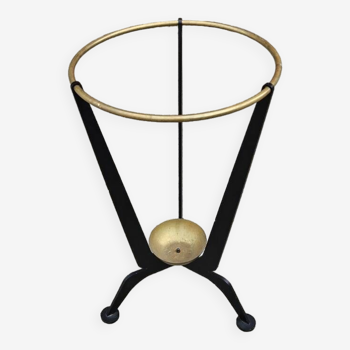 Umbrella stand in metal and gilded brass from the 1950s