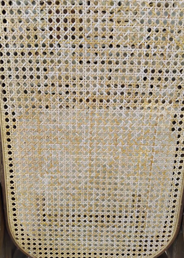 Rocking-Chair en bois et cannage Vintage