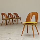 Set of 4 yellow Antonin Suman chairs for Tatra Nabytok 1960